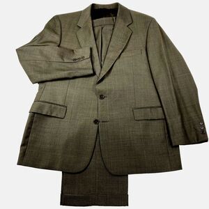 Brooks Brothers Vintage Suit New Wool Windowpane Plaid Brown Green 44 Pant 38 39
